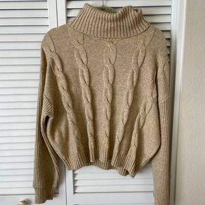 Brown and Goldish Turtleneck Sweater